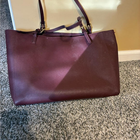 Tory Burch Deep Burgundy Triple Compartment Laptop Tote - Picture 3 of 15